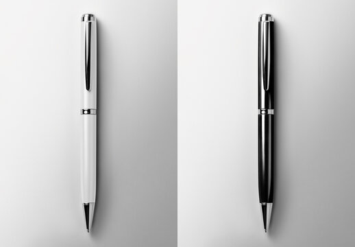 Flatlay Ball Pen Mockup With Generative AI