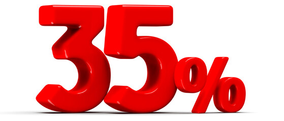 35 Percent Off Sale Red Number 3D
