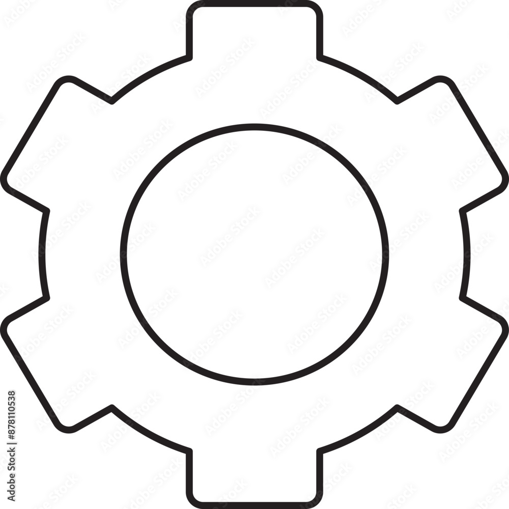 Sticker linear style setting icon or symbol.