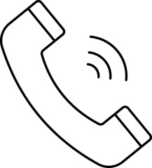 Phone Ring or Vibration Icon in Line Art.