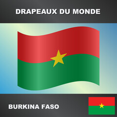 Drapeau ondul&eacute; par le vent du burkina faso