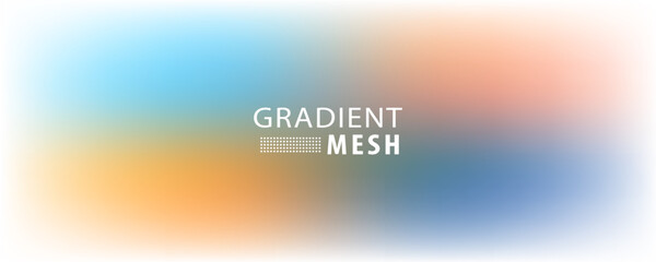 Smooth and blurry colorful gradient mesh background. Modern bright rainbow colors. Easy editable soft colored vector banner template. Premium quality
