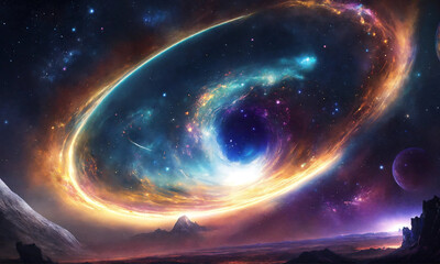 Obraz premium planet - mars planet with galaxy 