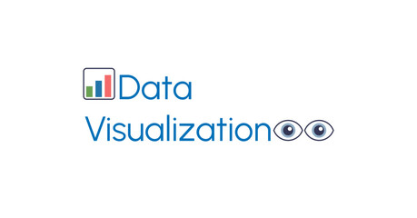 Data Visualization text with bar chart icon and eye emojis on a beige background. Emoji concept.