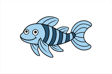 Swimming Zebra Pleco fish vector art