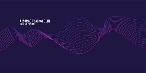 Wavy, wriggling lines on a dark background. Abstract background with amorphous shapes. A template for placing text and information. Beautiful stylish design.