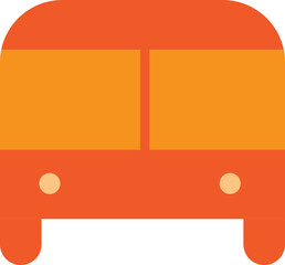 Orange Bus Isolated Icon in Flat Style.