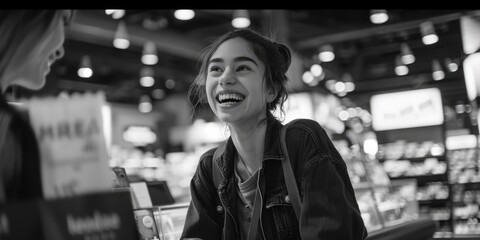 Two women chatting and laughing