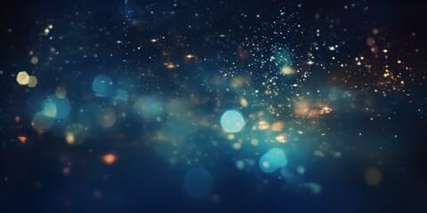 Abstract Blue and Gold Bokeh Background, Bokeh Lights,Abstract Blurry Lights