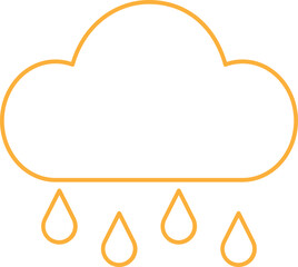 rainy Season Icon Or Symbol In Linear Style.