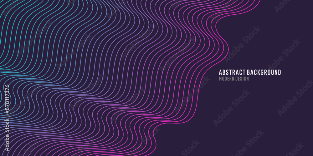 Poster wavy, wriggling lines on a dark background. abstract background with amorphous shapes. a template fo