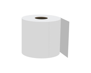 Toilet paper roll or tube icon design, template for wc. Bathroom hygiene icons, kitchen cleaning towel. Blank soft scroll product.