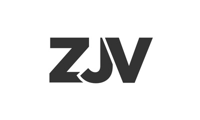 ZJV logo design template with strong and modern bold text. Initial based vector logotype featuring simple and minimal typography. Trendy company identity.
