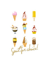 Ice cream poster design on plain base 