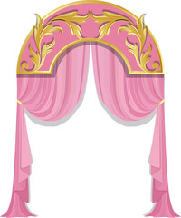 Curtains Pink color, Luxury curtains, victorian Curtains style frame.