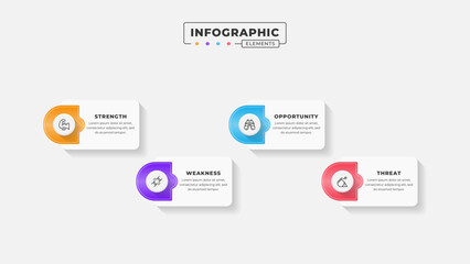 Swot analysis infographic template with icons