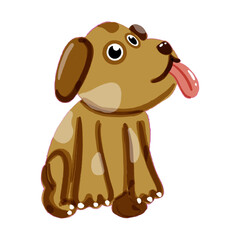 Vector image of a cute, colorful Dog. This illustration showcases the intricate features of an dog's anatomy. Perfect for educational materials and animal-themed projects. Isolated image. Vector image