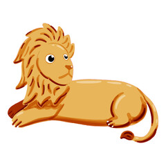 Vector image of a cute colorful Lion. This illustration showcases the intricate features of an Lion's anatomy. Perfect for educational materials and animal-themed projects. Isolated image. L letter.