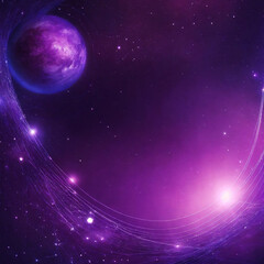 Obraz premium starry night sky - purple planet space 