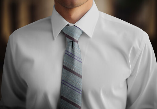 Apparel Men Necktie Mockup With Generative AI