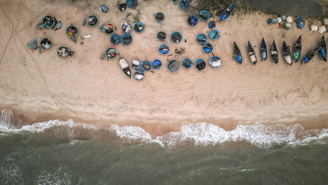 The aerial view of Ho Tram in Vietnam