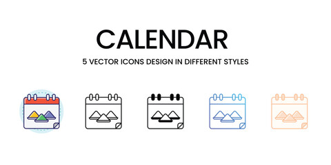 Calendar icons vector set stock illustration 