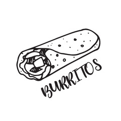 Burrito illustration on white color background