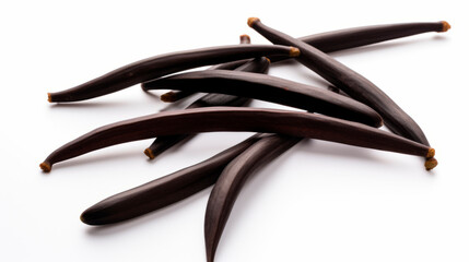 Fresh vanilla pods isolated with clipping path