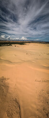 The aerial view of sand dunes in Mui Ne, Vietnam