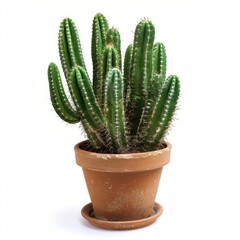 Cactus in a pot isolated on white background