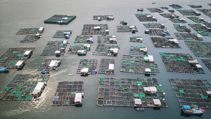 The aerial view of the islands near Nha Trang in Vietnam