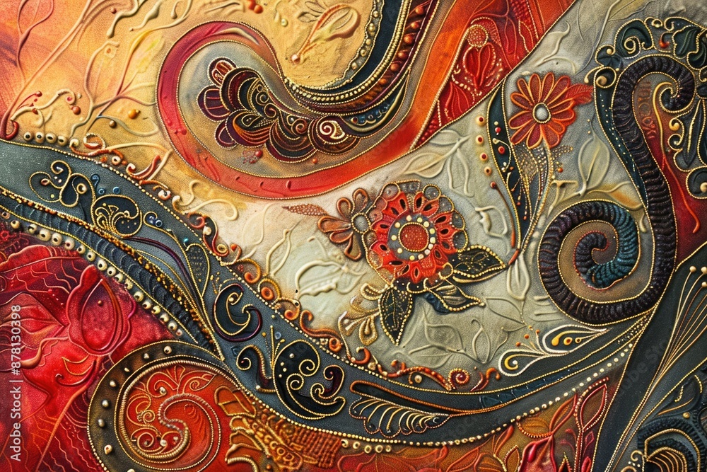 Poster modern abstract art featuring colorful brush strokes and dynamic shapes creating a vibrant splash of