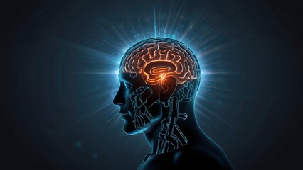 Fototapeta premium illustration of human brain