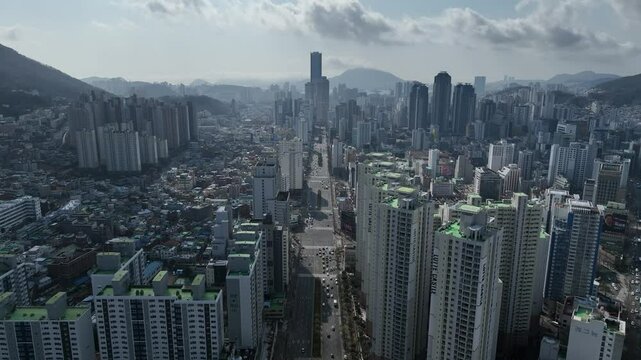 Aerial view of Yeonje-gu, Busan, 부산 연제구 항공촬영