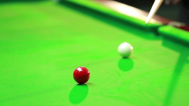 Snooker balls on the table at snooker club