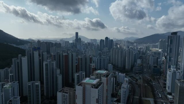 Aerial view of Yeonje-gu, Busan, 부산 연제구 항공촬영
