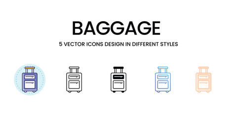 Baggage icons vector set stock illustration 