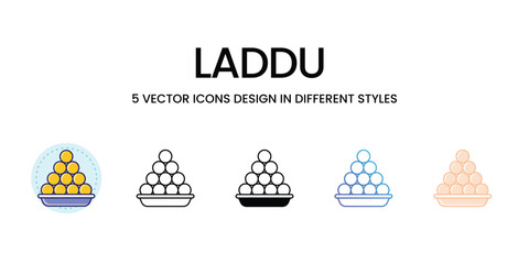 Laddu icons vector set stock illustration 