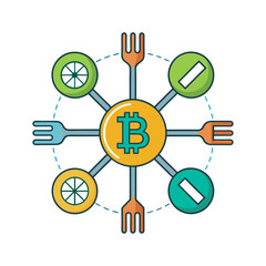 Cryptocurrency vector illustration