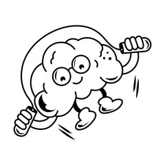 Hand drawn style icon of a brain power 