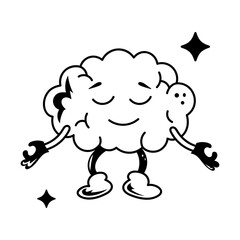 A doodle style icon of a calm mind 