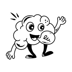 A hand drawn style icon of brain communication 