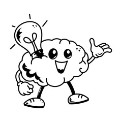 A doodle style icon of intelligent mind 