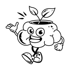 A mental growth sketchy style icon 