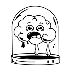 A hand drawn icon of preserved brain 