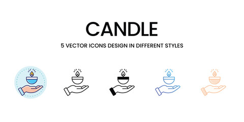 Candle icons vector set stock illustration