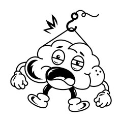 A hand drawn mascot of trapped mind 