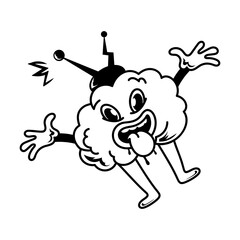 A doodle icon depicting alien mind 