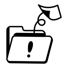Folder error icon in doodle style 