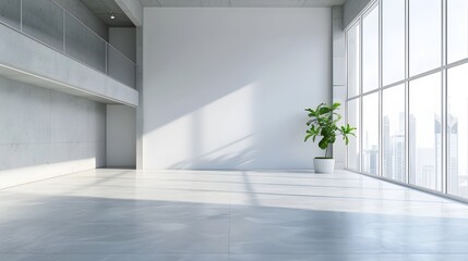 Minimal and Bright Modern Office Interior with Ample Natural Lighting